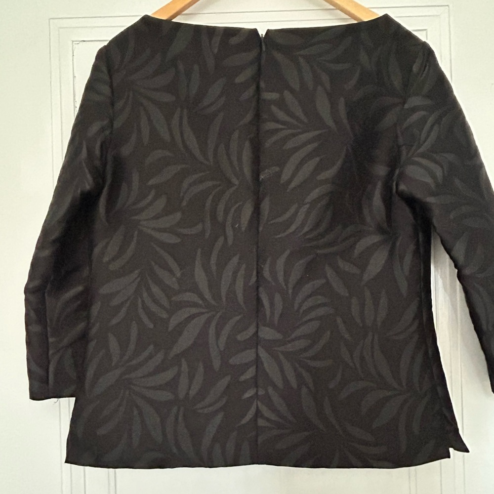 Serena & Lily Elegant Black Leaf Blouse View 4